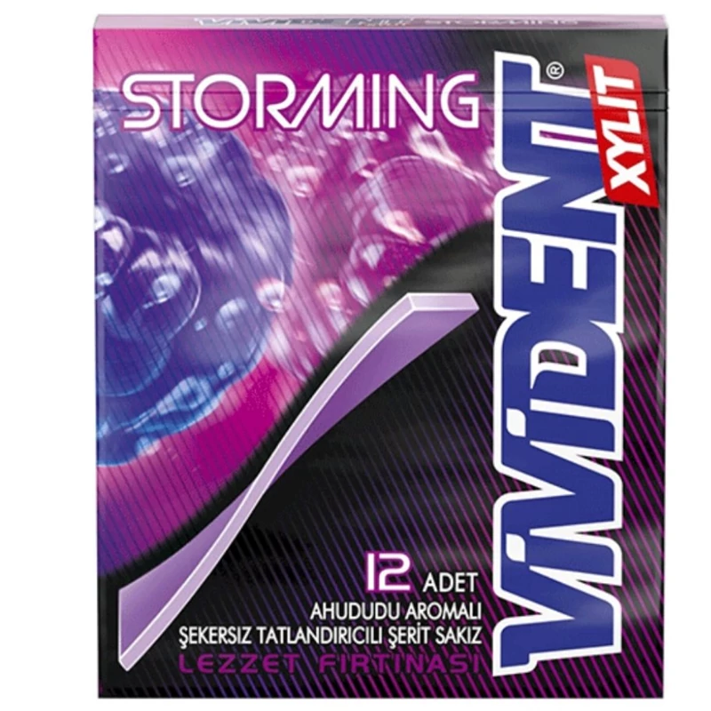 آدامس ویویدنت تمشک بدون شکر 33 گرم Vivident Storming(ترکیه)
