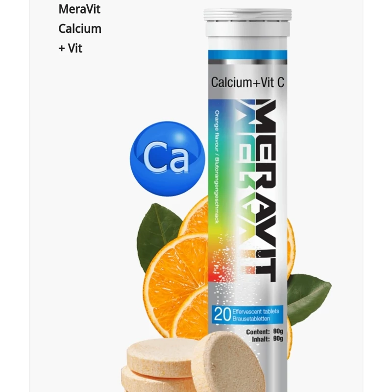 جوشان ویتامین سی و کلسیم مراویت meravit محصول سوئیس 20 عددی