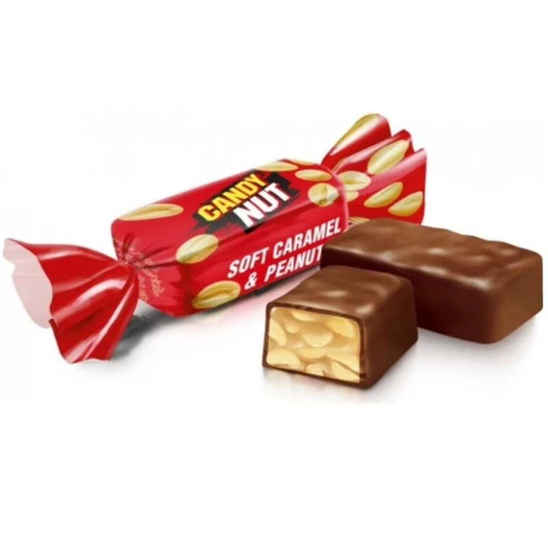 شکلات کاکائویی با مغز بادام زمینی و کارامل اوکراینی روشن ROSHEN کندی نات 250 گرم