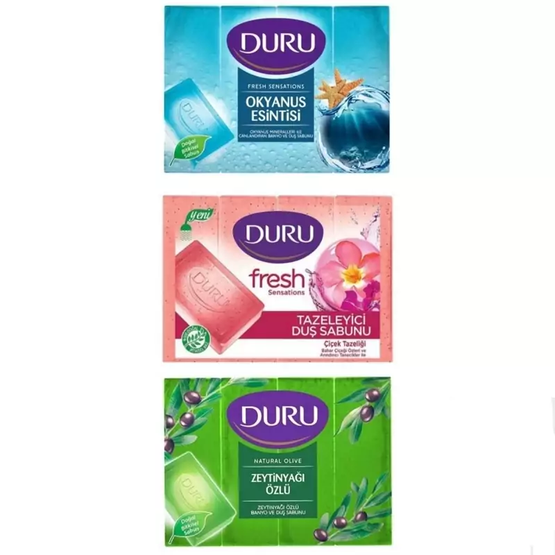 صابون 600 گرمی برای صورت و بدن بسته 4 عددی مدل های مختلف دورو Duru ساخت ترکیه