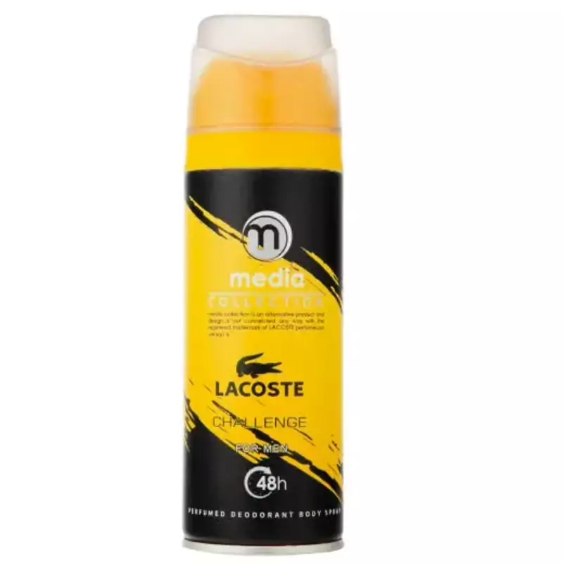 اسپری بدن مدیا 200میل رایحه لاگوست چالینگ lacoste challenge