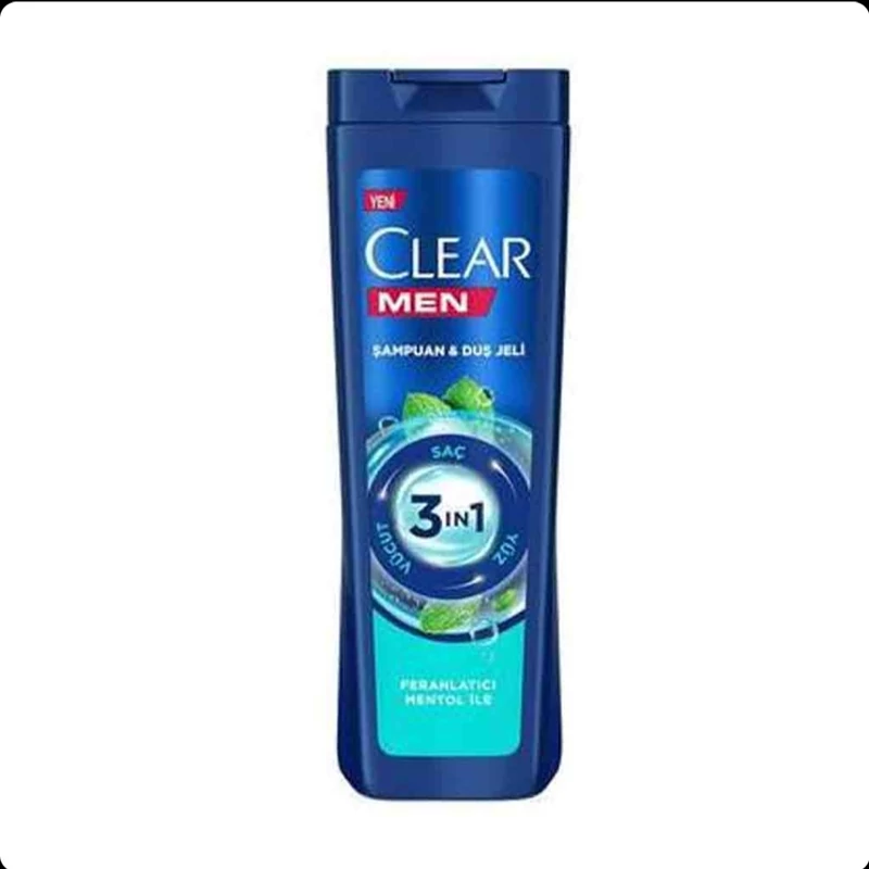 شامپو و ژل دوش مردانه 3 در 1 کلیر Clear ضد شوره و نرم کننده 350 میل برای صورت بدن و مو