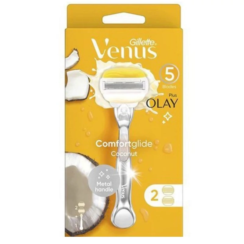 خودتراش 5لبه ژیلت مدل ونوس کامفورت گلاید Venus Plus Olay Comfortglide Coconut Razor 5Blade