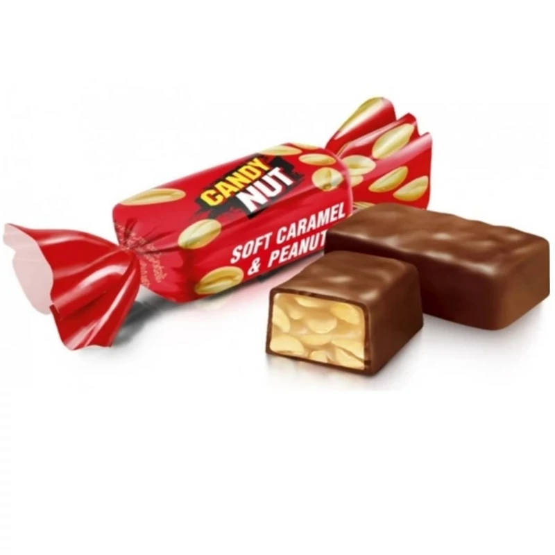 شکلات کاکائویی با مغز بادام زمینی و کارامل تازه تازه اوکراینی روشن ROSHEN کندی نات 1 کیلو