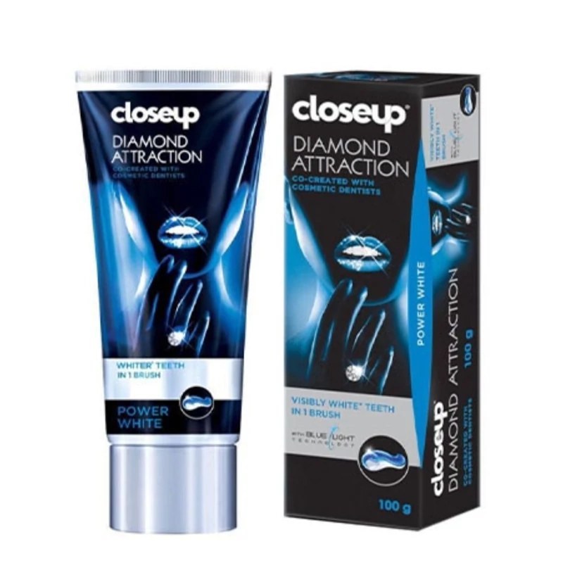 خمیر دندان ژلی سفیدکننده کلوز آپ مدل diamond attention حجم100 گرم Close up whitening gel toothpaste diamond attention m