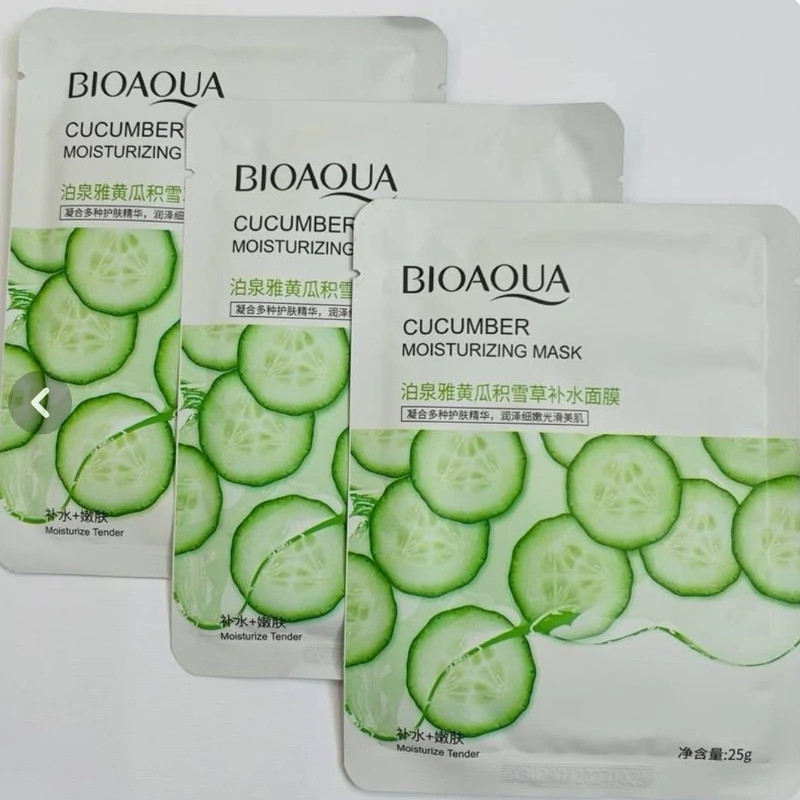 3 عدد ماسک ورقه ای خیار بیوآکوا BIOAQUA حجم 25 گرم
