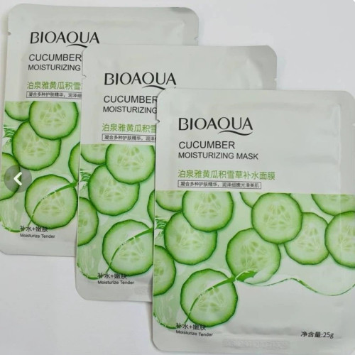 3 عدد ماسک ورقه ای خیار بیوآکوا BIOAQUA حجم 25 گرم