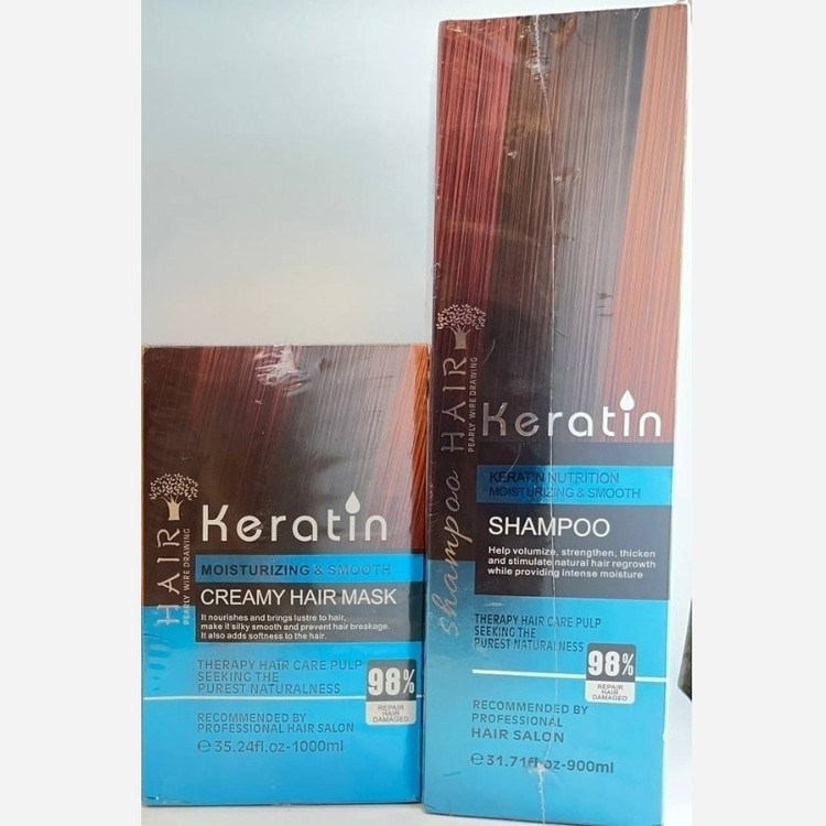 شامپو و ماسک بدون سولفات 98 درصد کراتین-Keratin مدل Hair